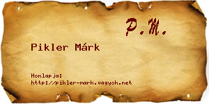 Pikler Márk névjegykártya